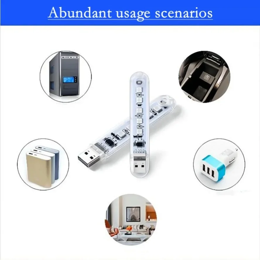 Colorful RGB USB LED Switch Night Light Dimmable COB LED Computer Mobile Power Charging Book Lamps Eye Protection Reading Light