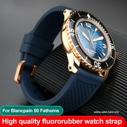 For Blancpain Fifty Fathoms strap 5000 5015 5054 5200 Citizen Blue angel fluorine rubber Watchband men black blue Watch Strap