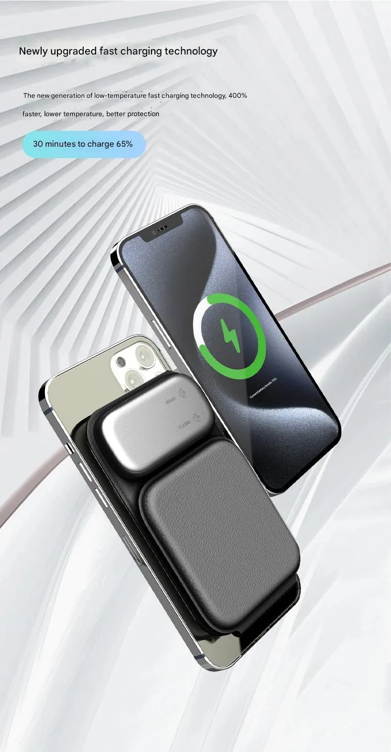 QI2 مغناطيسي 3 في 1 شحن سريع لاسلكي حامل شحن قابل للطي 15 وات شحن سريع للهواتف المحمولة والساعات وسماعات الرأس