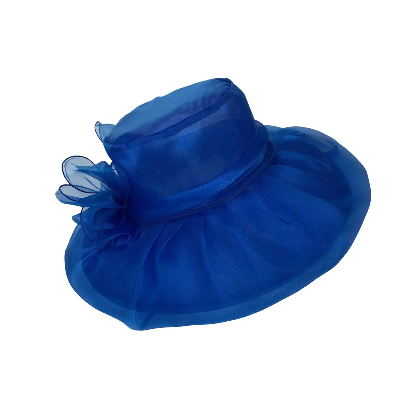 Organza Hat, Tea Party Hat Derby Hat Sun Hats Headpieces Large Flower Wedding Hat for Tea Party Easter Props Prom Vocations