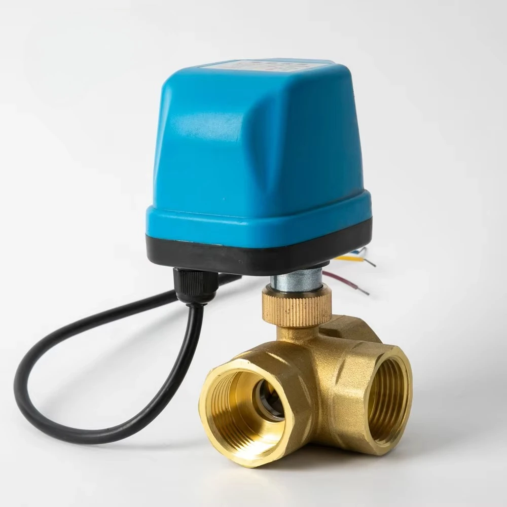 Customizable Three-Way Electric Brass Ball Valve with Threaded Connection Three-Wire for Water Control Customizable