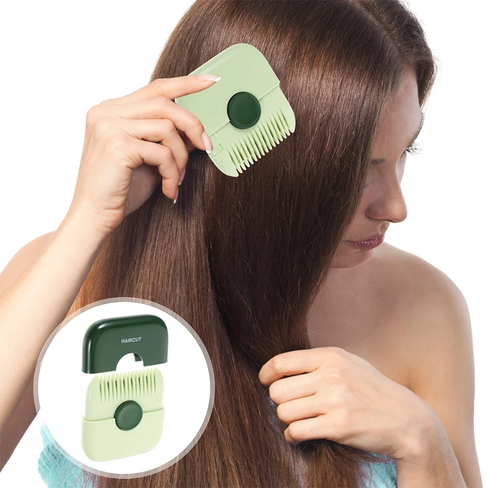 

2Pcs Hairdressing Comb Dualuse Fringe Thinner Safe Precise Cut Professional Styling Portable Hair Trimmer