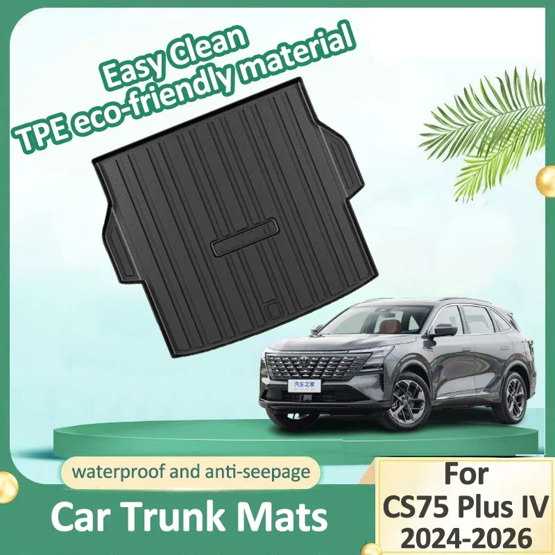 Car Trunk Mats For Changan CS75 Plus IV MK4 2024 2025 2026 Anti-scratch Auto Rear Cargo Liner Luxury Floor Pads Car Accessories