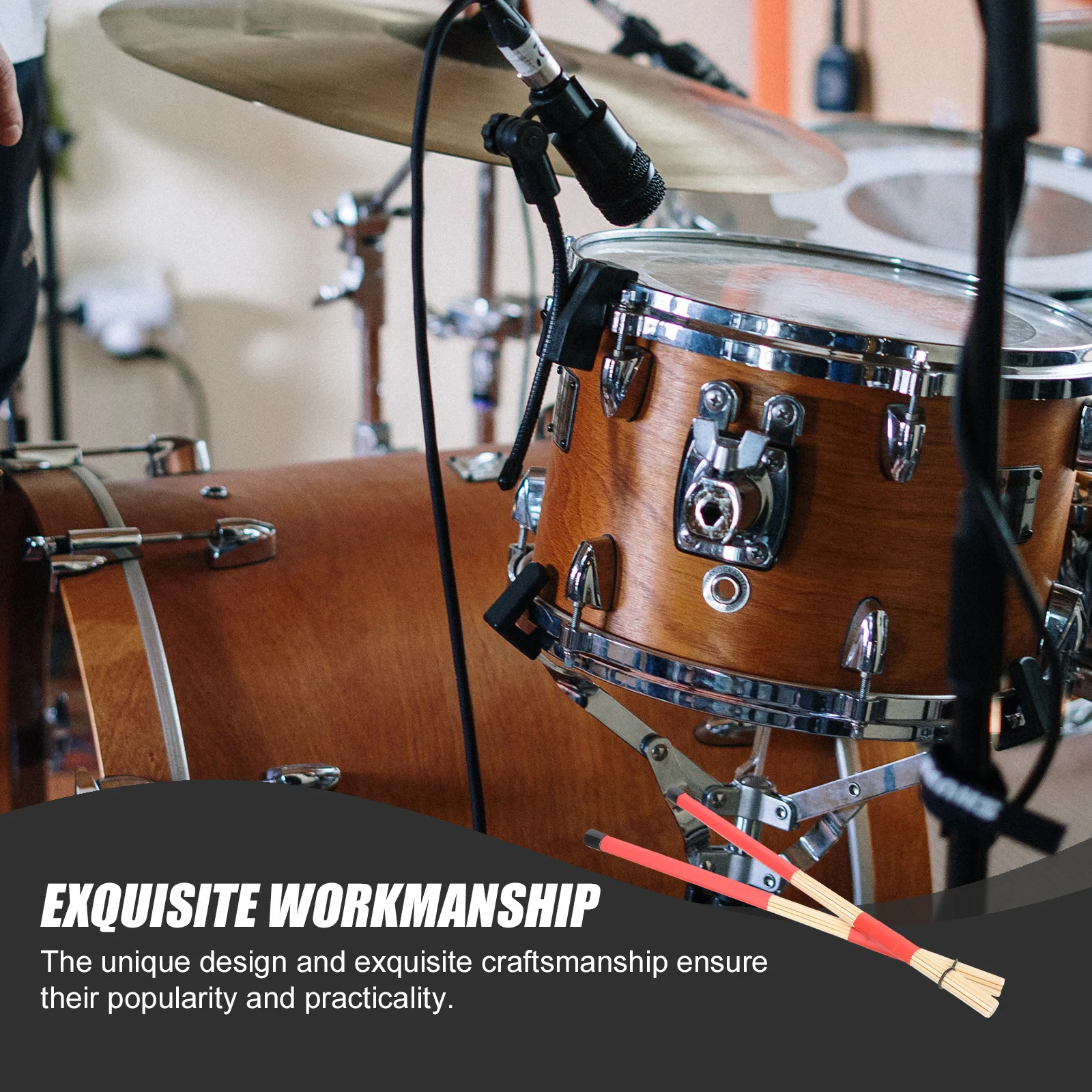 

1Pair Percussion Stick Fine Craftsmanship Balanced Weight Easy Control Great for Drum Practice Live Performance Universal Drum