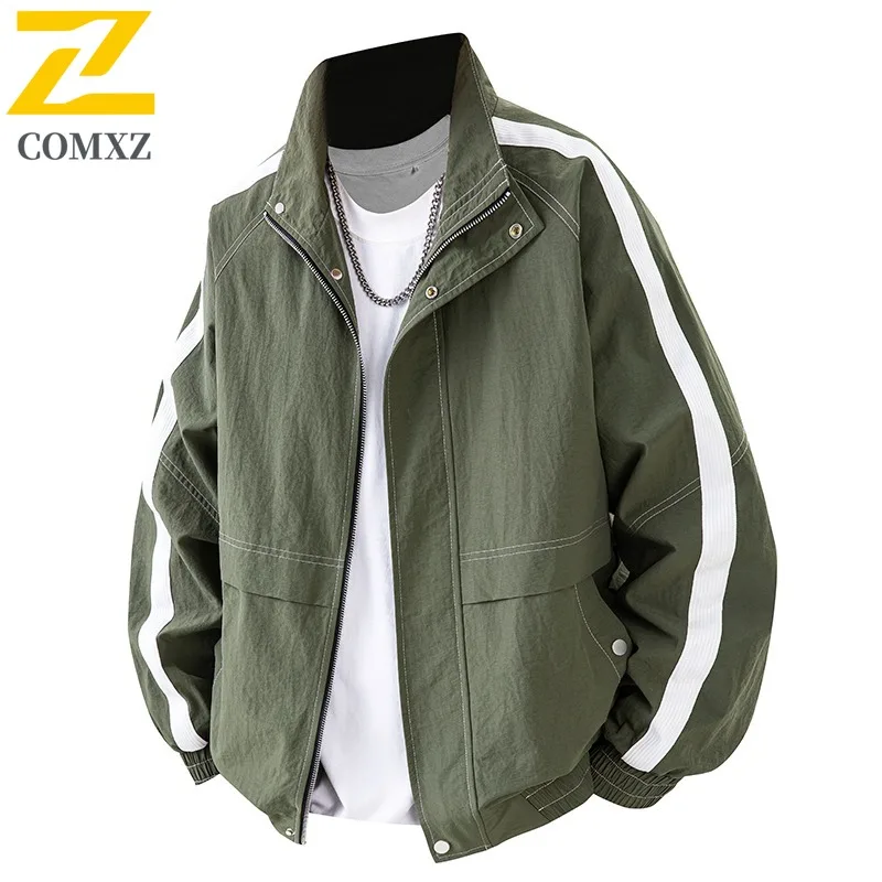 

COMXZ Мужская куртка 2025 Новая дышащая легкая уличная ветровка для пешего туризма, путешествий, кемпинга, осенняя куртка без капюшона