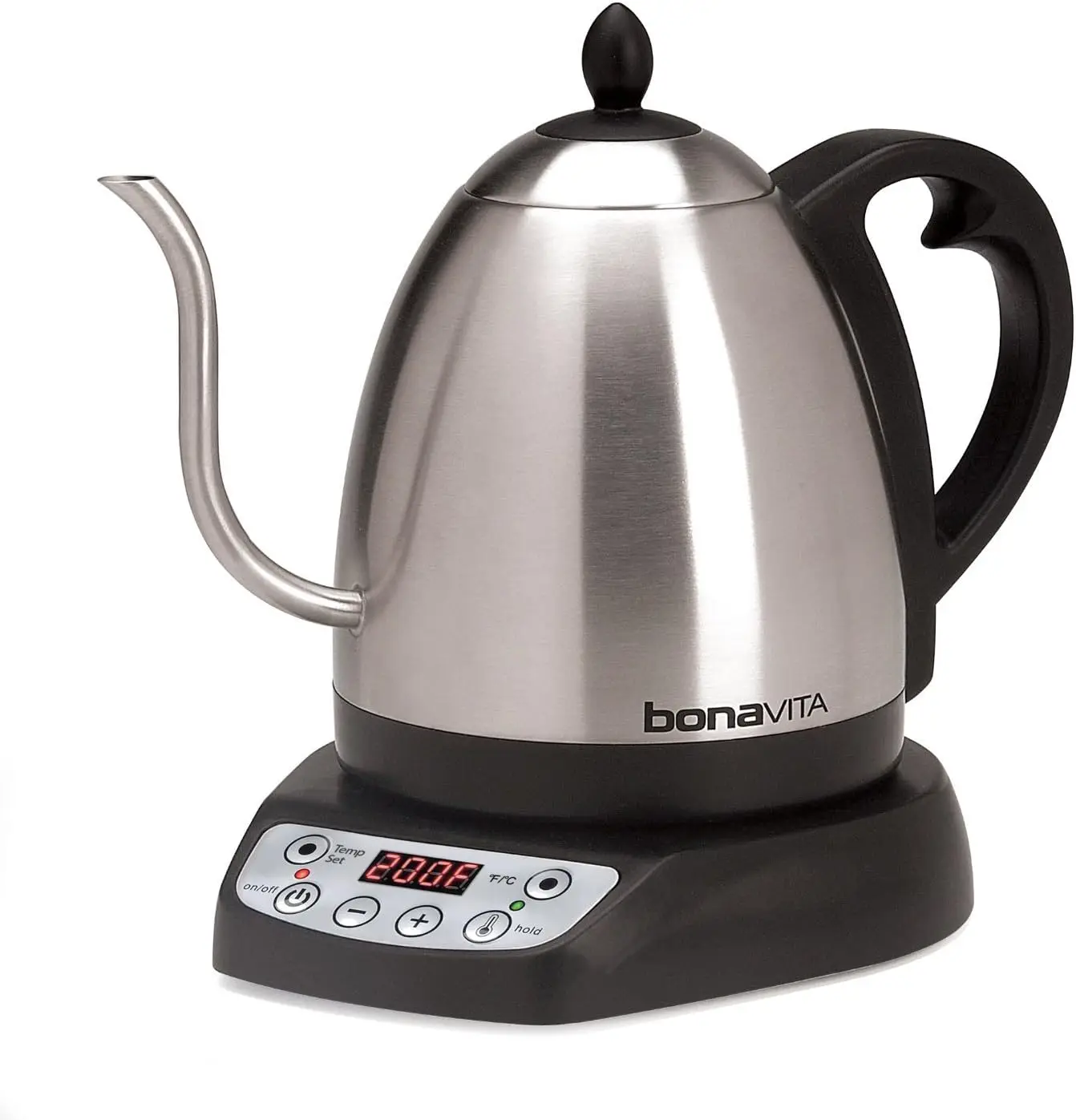 1L Digital Variable Temperature Gooseneck Electric Kettle for Coffee Brew and Tea Precise Pour Control, 6 Preset Temps, Café or