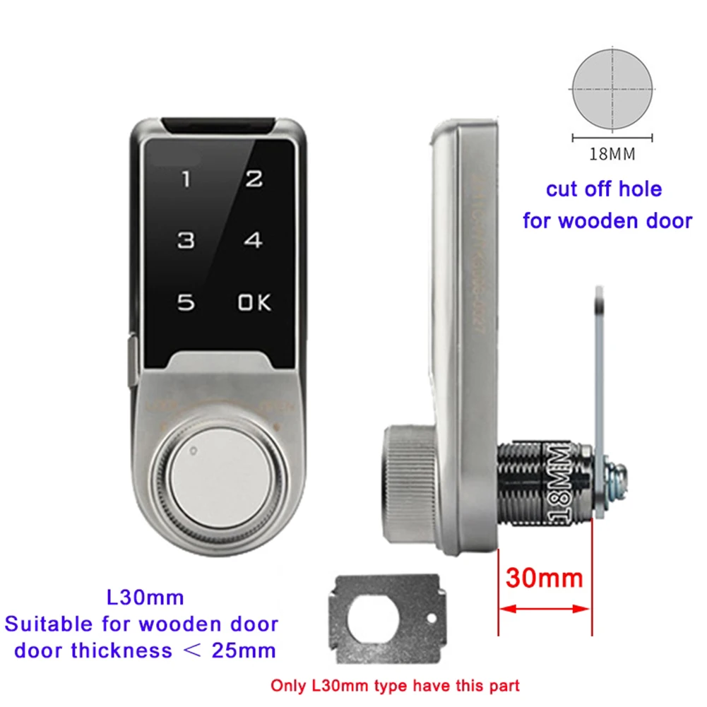 Zinc Alloy Smart Keypad Digital Combination Lock Cabinet Door Tongue Lock For Gym Locker Mailbox Sauna Storage Security Hardware