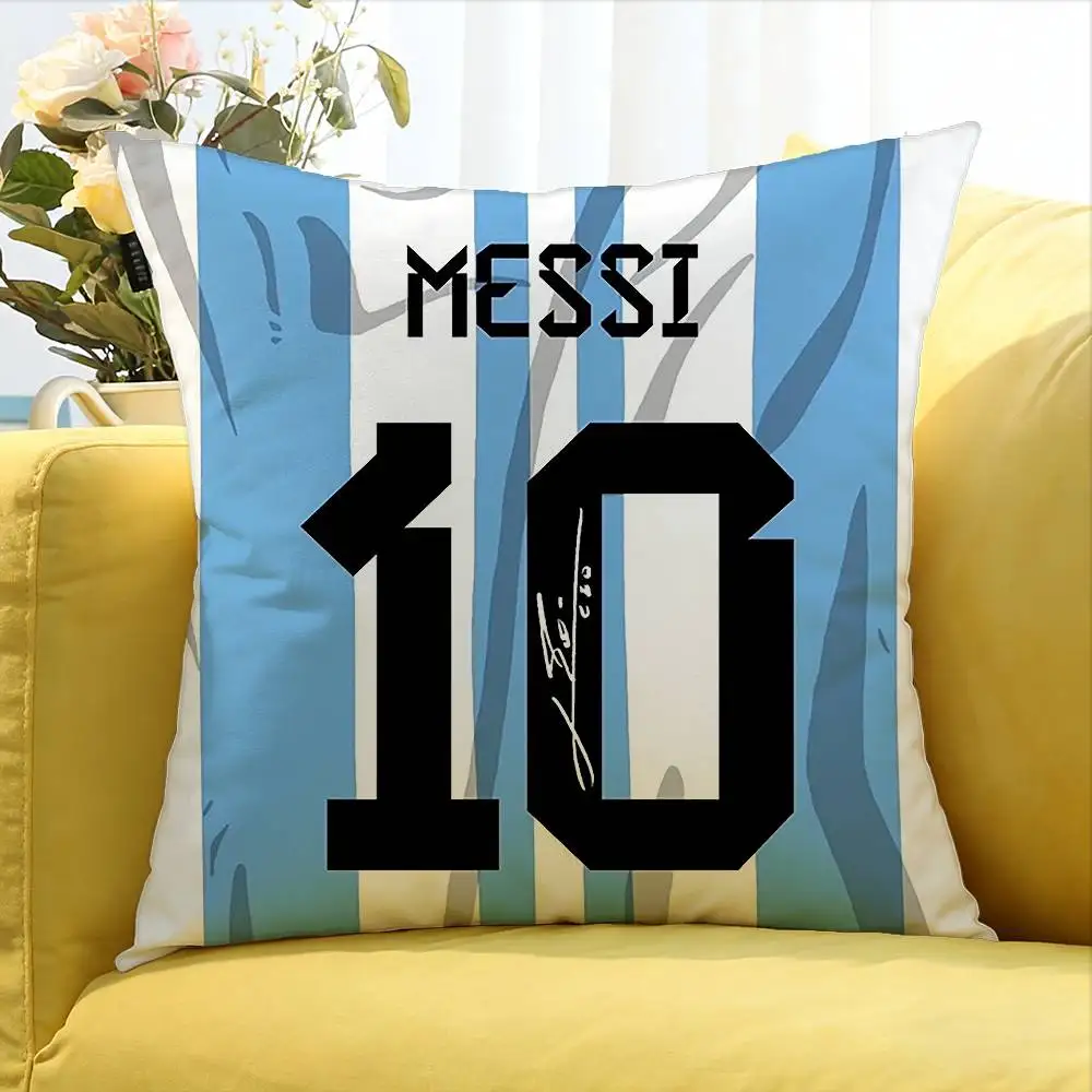No. 10 M-Messi F-Football World Various Sizes Square Pillow Case For Car Home Bedchamber Decor