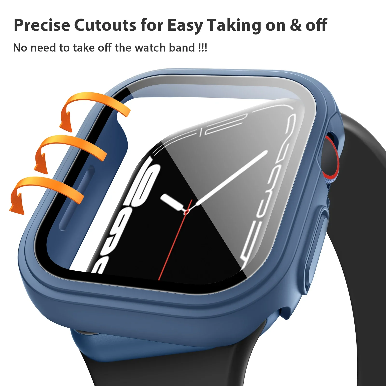 3Pcs HD Tempered Glass Case For Apple Watch 7 6 5 4 SE Cover With Glass For iwatch 45mm 41mm 44mm 40mm 42mm Cover Double Layer