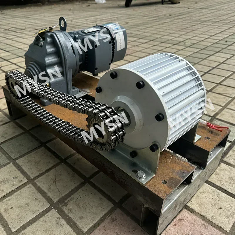 Electric Generator with Low RPM, Alternator, Permanent Magnet Generators, Rare Earth with Driving Motor, 30000 W, 220V, 380V