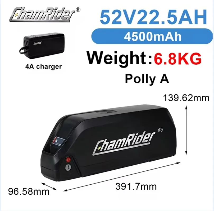 Originele 48V Elektrische Accu 52V E-bike Accu Polly Downtube Chamrider BMS 350W 500W 750W 1000W 21700 Cel BBS02 BBS03 BBSHD