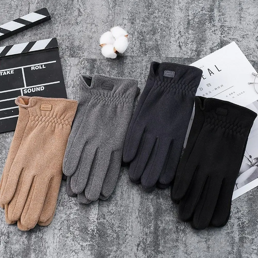 Cold Proof Autumn Winter Gloves Thickened Thermal Thick Snow Gloves Touch Screen Gloves Windproof Full Finger Gloves