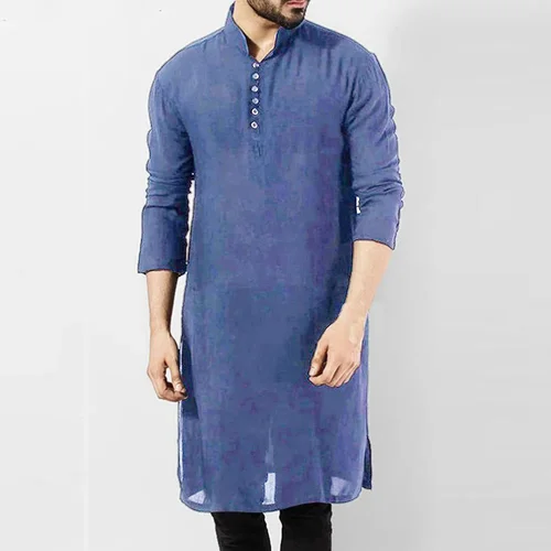Imagen 2 del producto Camisa tradicional india Kurta para hombre, caftán étnico de manga larga, blusa, camisas tipo túnica