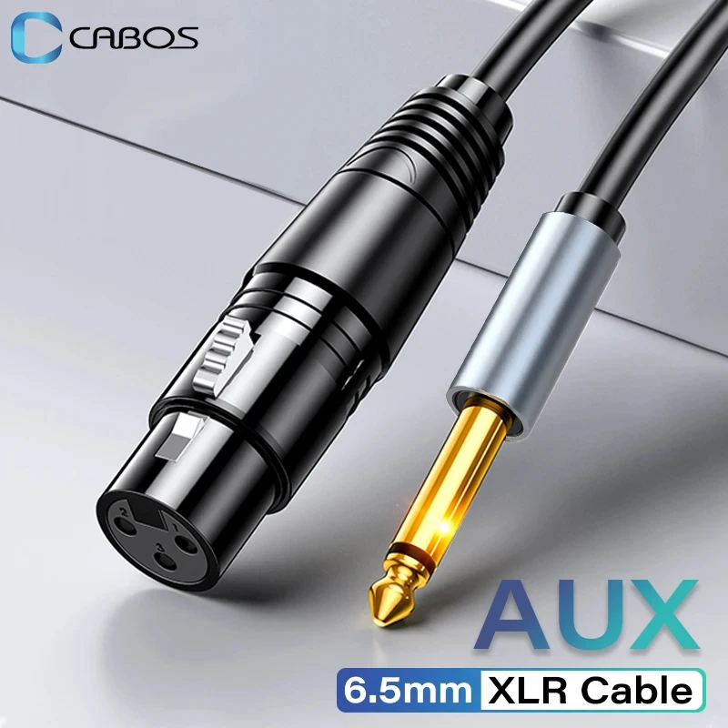 AUX 6.5 jack Audio Cable to XLR Microphone Cable HiFi 6.35mm AUX to XLR Female for Speaker Amplifier Mixer Audio Balanced Cable