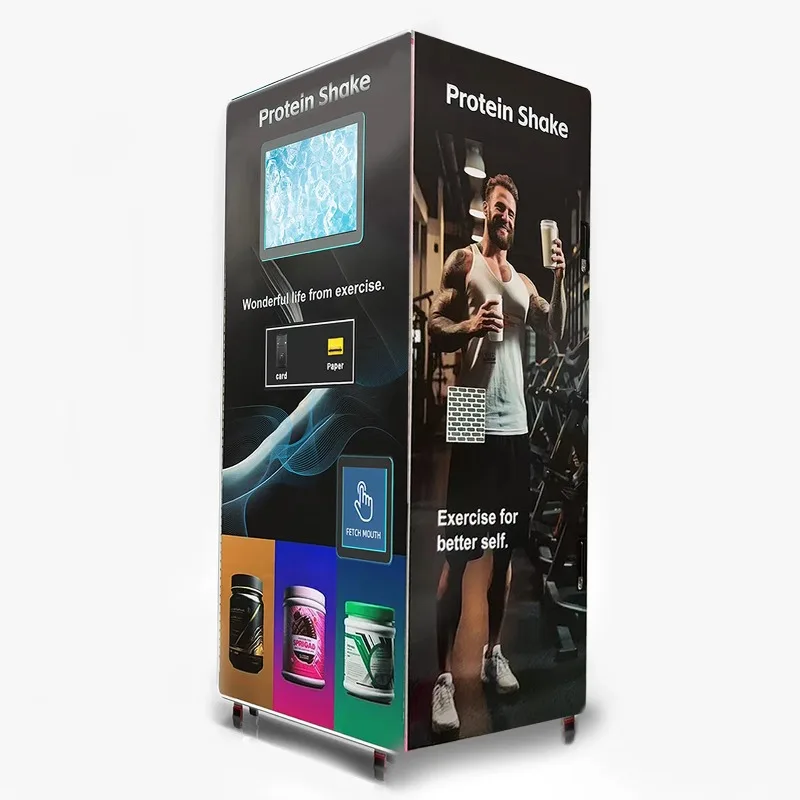 تخصيص الدفع بطاقة الائتمان التجارية شاشة تعمل باللمس البروتين يهز آلات البيع آلة بيع البروتين
