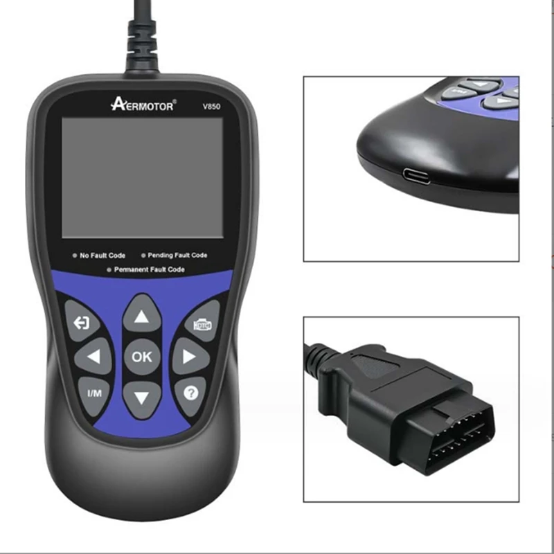 AERMOTOR V850 OBD2 Scanner Automotive Diagnostic Tool OBDII Code Reader Engine Fault Inspection CAN Diagnostic Scanning Tool