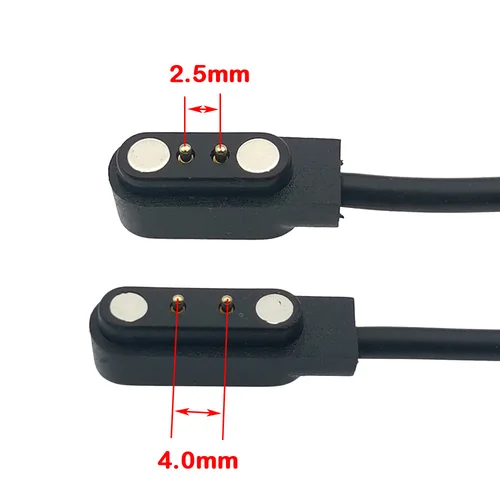 Imagen 2 del producto 1 unidad USB a DC 2P imán con resorte Pogo Pin conector Cable de carga magnético 1A Cable de alimentación para reloj inteligente Haylou LS05 LS02