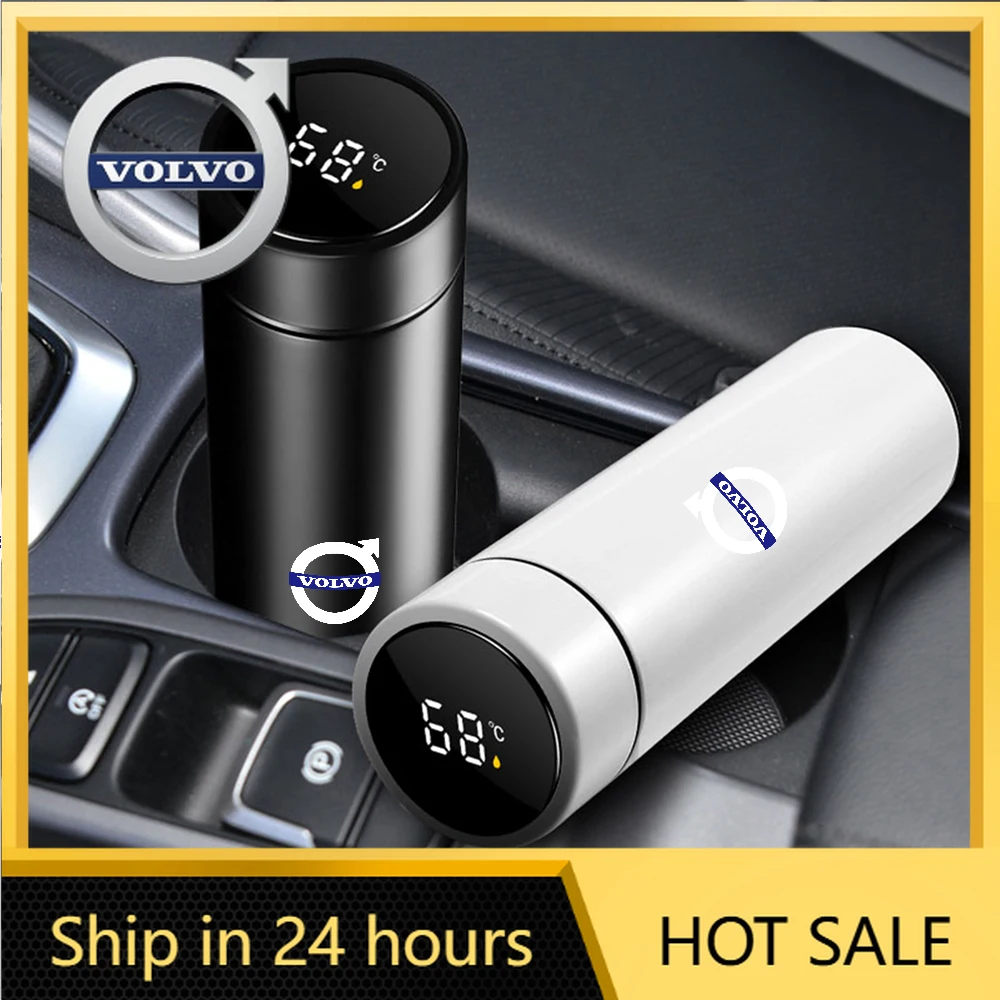 

Чехлы на руль, значок с логотипом автомобиля, интеллектуальная чашка-термос, автоматическая умная цифровая чашка-термос для Volvo Rdesign AWD C30 C70 S40 S60 S70