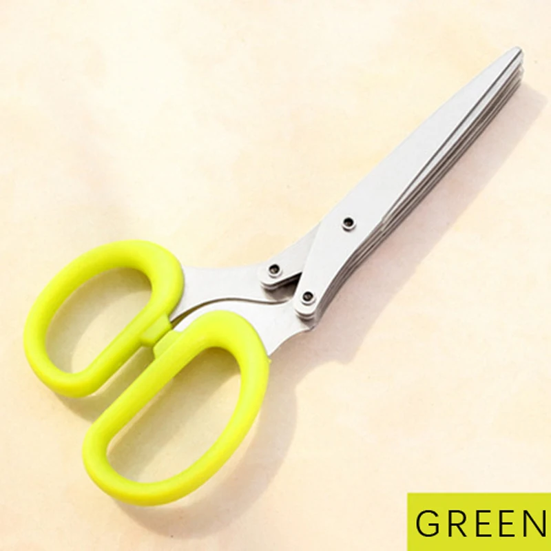 Ciseaux de cuisine multifonctions en acier inoxydable, outils de déchiquetage 5 couches couper les échalotes Noris herbes épices