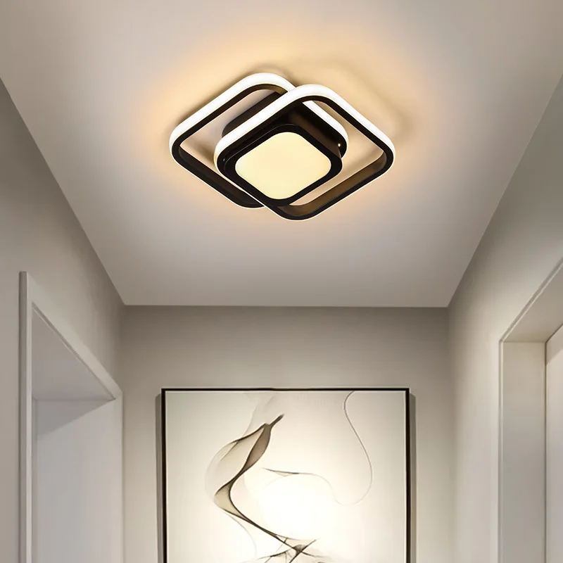 Plafonnier LED minimaliste moderne, plafonniers d'allée, 2 anneaux, luminaires d'intérieur, couloir, balcon, salon, décoration d'intérieur