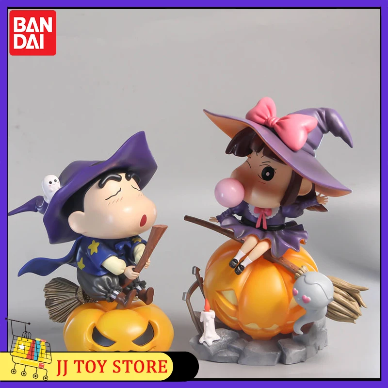 Crayon Shin Chan Anime Figure, Abóbora, Halloween, Magia, Modelo PVC, Coleção, Ornamento, Kid Toy, Presente de Aniversário, Menina Bonita, 18cm