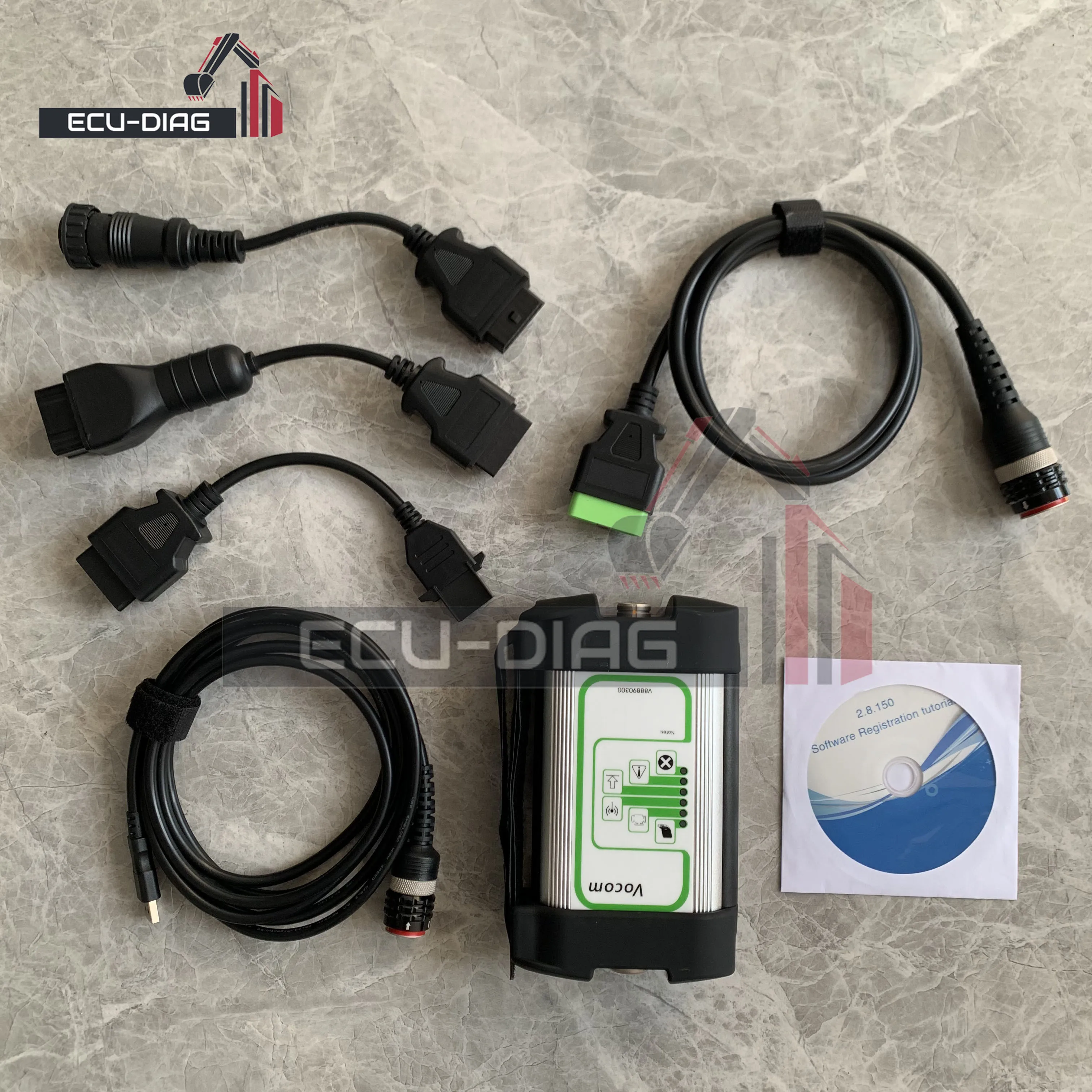 For VOLVO vocom 88890300 PTT 2.8 for Renault/UD/Mack truck excavator volvo dev2 fh4/fm euro6 vocom diagnostic tool with software