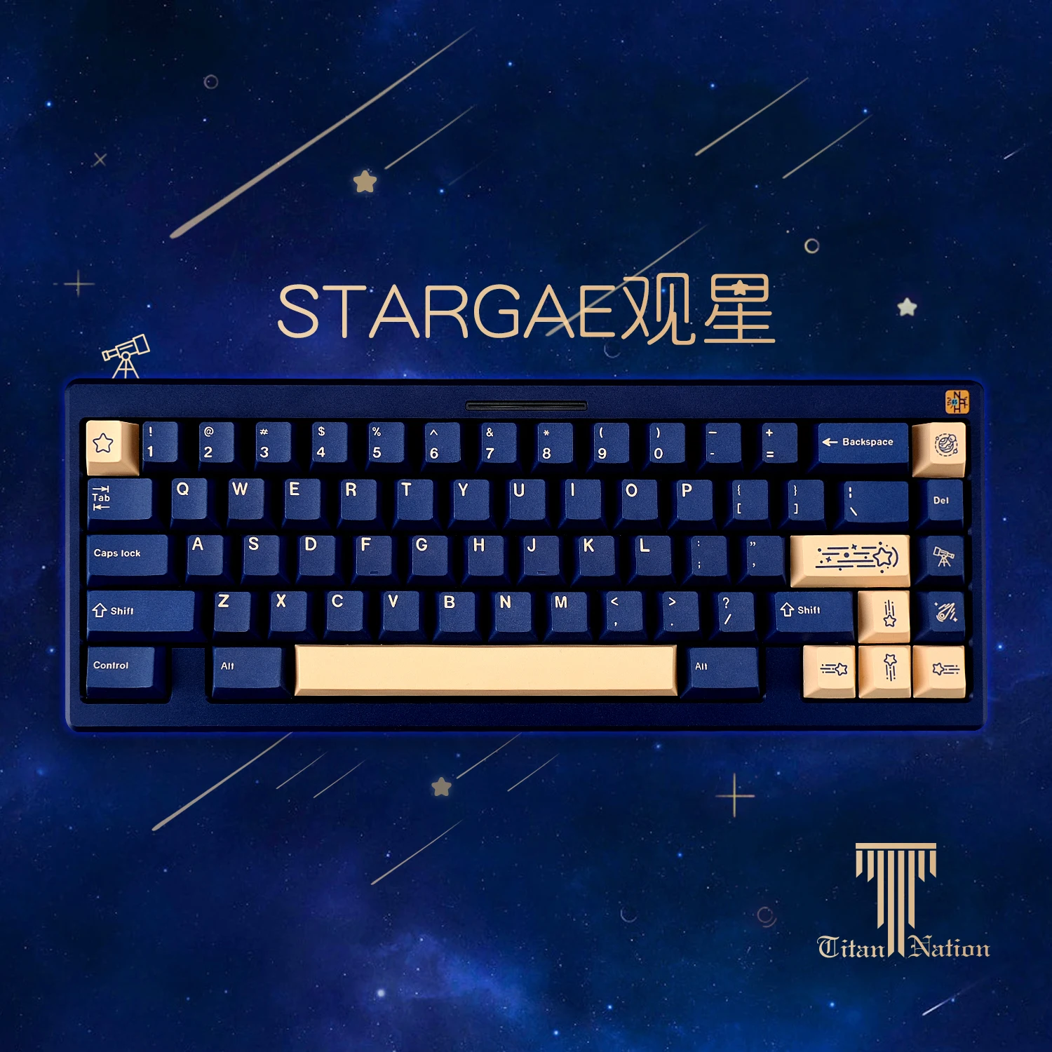 Stargazing 134 teclas PBT altura de fábrica teclas de teclado mecánico de sublimación de cinco lados completos