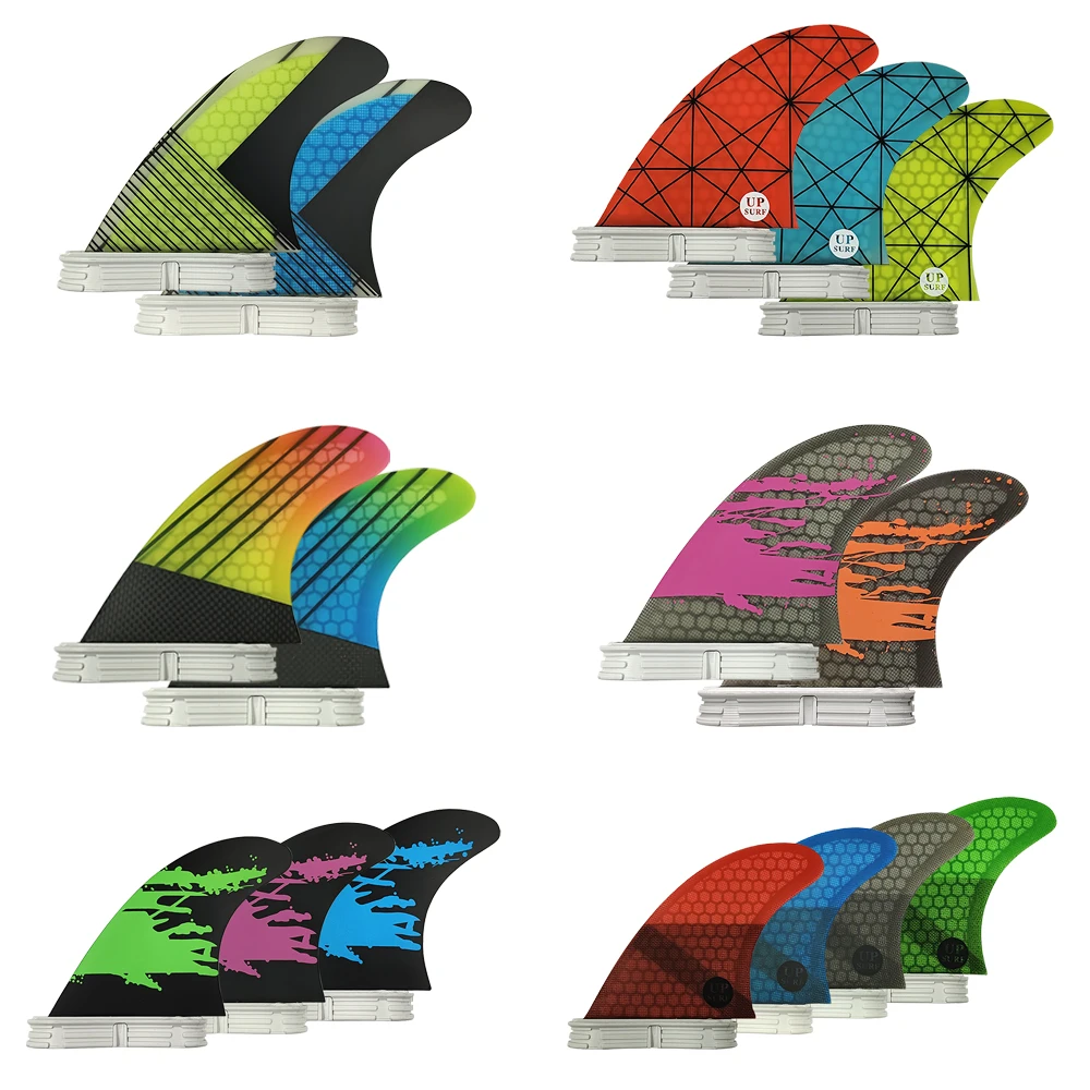 Prancha de surf M Tamanho Tri Fins Double Tabs 2 Surf Fins Estabilizador de prancha UPSURF FCS 2 Fins Carbon Fiber Performance Core