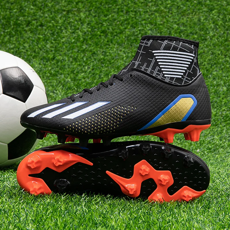 Men Long Spike Football Boots Professional Trainers High Top Soccer Man Shoes Breathable Outdoor Grass Cleats Grassland Sneakers