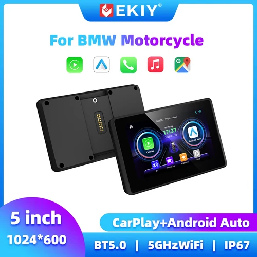 EKIY pantalla Carplay de motocicleta de 5 pulgadas para BMW R1200GS ADV/ R1250GS ADV Monitor inalámbrico Carplay Android Auto Display Motor GPS