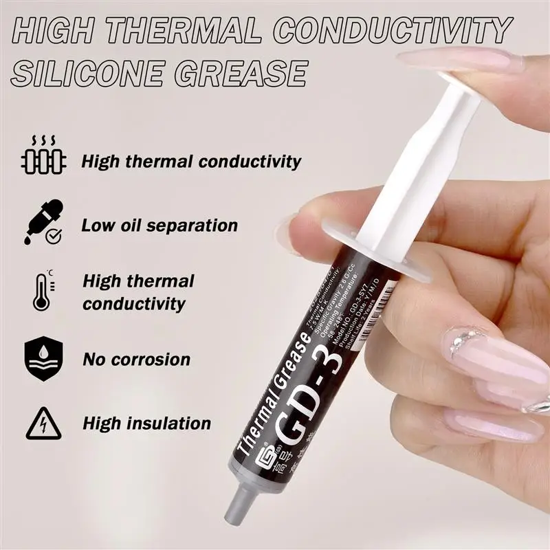 

GD-3 Needle Tube With Thermal Silicone Grease 3g/7g For CPU GPU Printer HeatSink Cooling Cooler Thermal Grease Compound Silicone