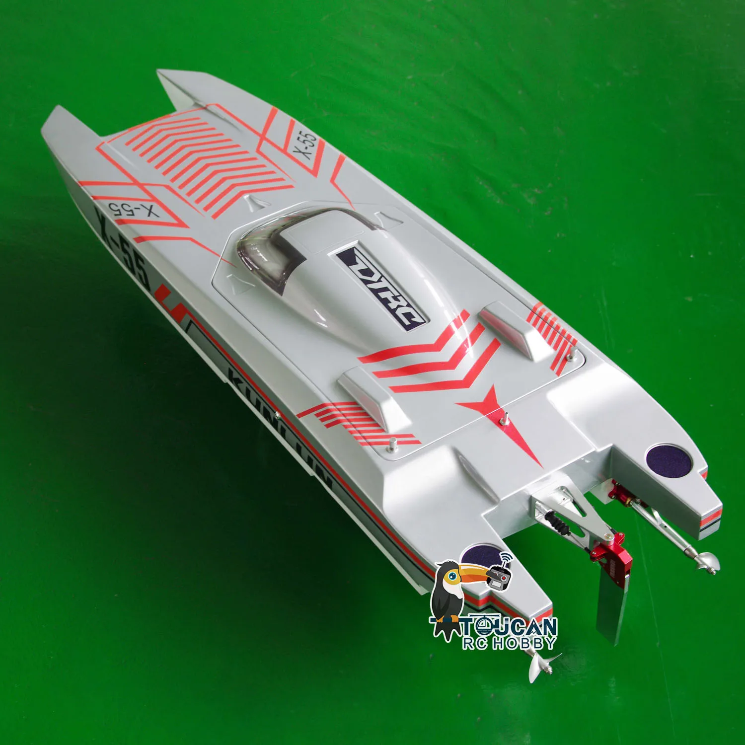 RTR 110km/h Łódź RC Wyścigowa Szybka DTRC X55 Model Zdalnie Sterowana Wodoodporna Zabawka Bateria Toucan Hobby Prezent THZH1594