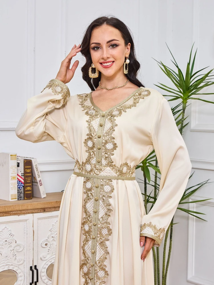 Embroidered Party Dress for Women Abaya Muslim Dubai Long Sleeve Eid Party Abayas Ramadan Caftan Jalabiya Dresses Vestidos 2023