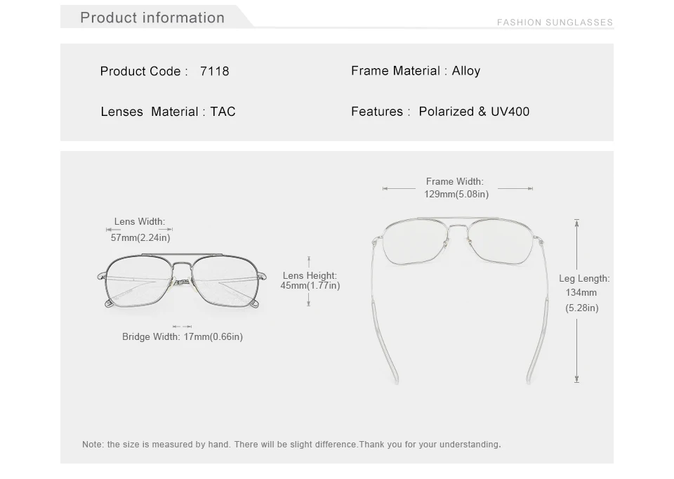 KINGSEVEN Neue Klassische Polarisierte Sonnenbrille Für Männer Frauen Fashion Square Legierung Rahmen Anti-reflexion Gläser Luxus Brillen – Detail 3