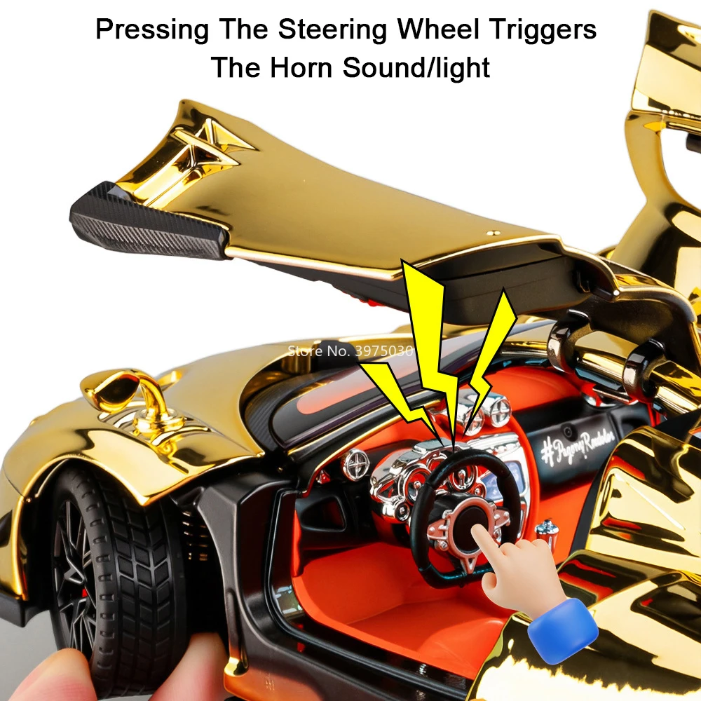 1:24 パガーニ・ウアイラ BC ビジョンGT おもちゃ 合金製モデルカー ホイールプルバックカー ゴムタイヤ ミニチュア車両 モデルコレクターズアイテム