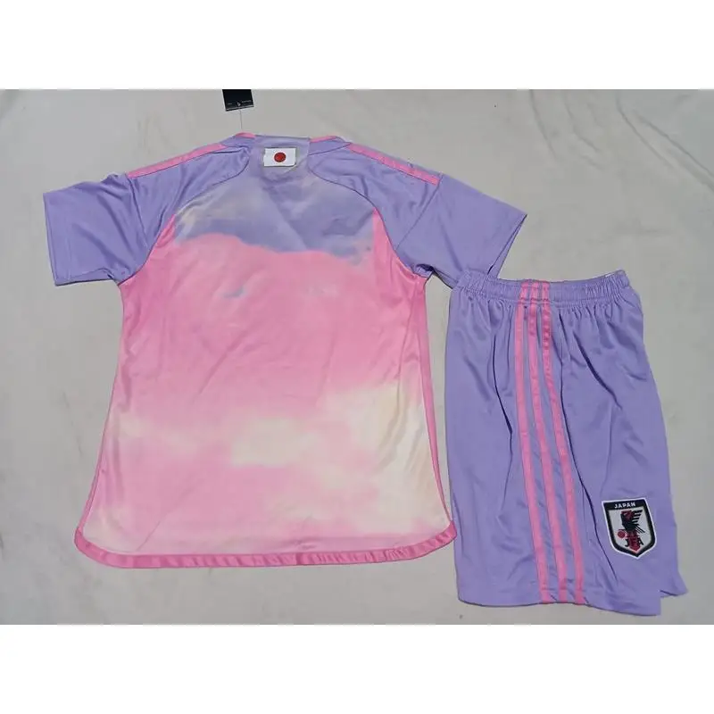 2023 Japan National Team Pink Sports Women\'s Football Big Wings Children\'s Outfit Football Suit Home and Away Team Kit