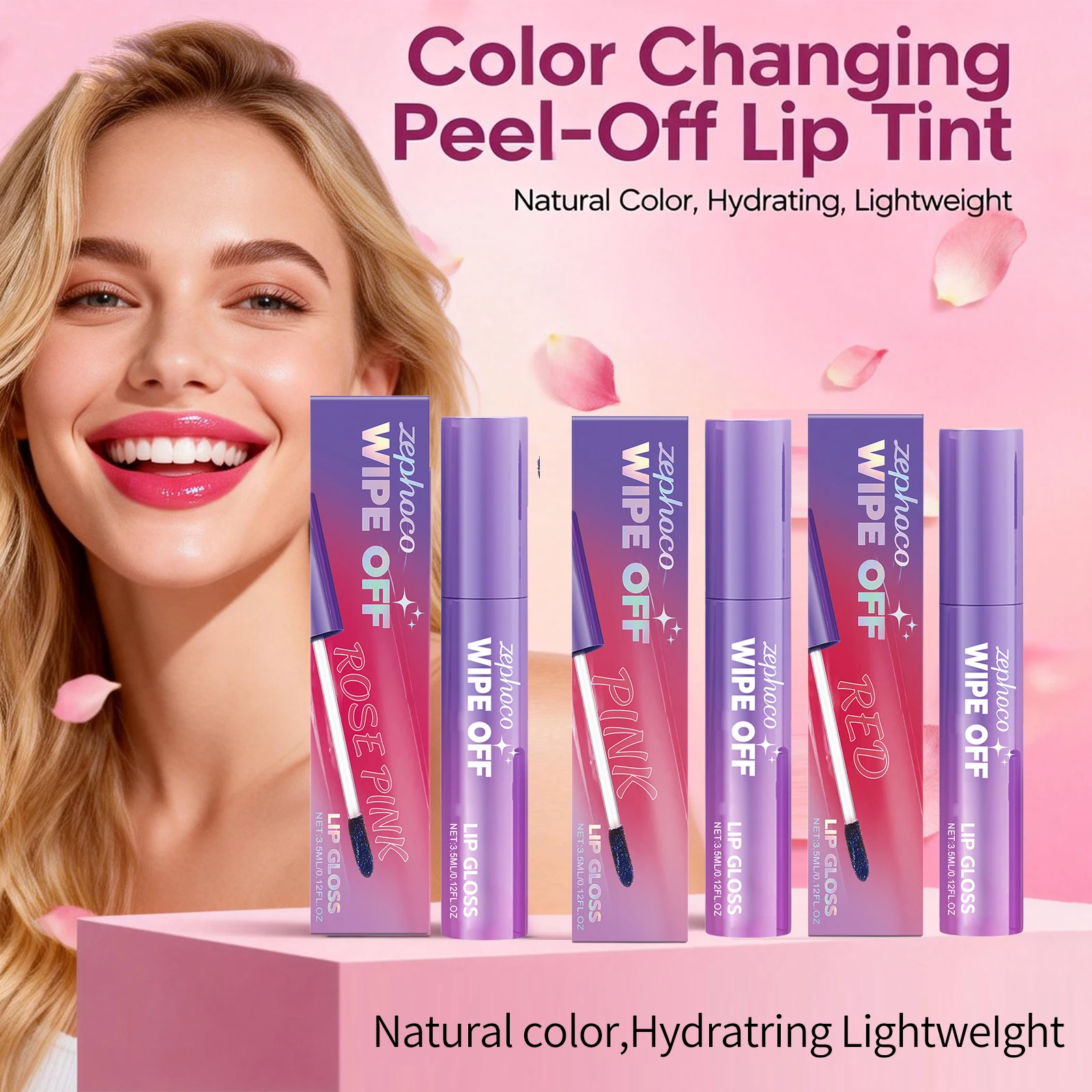 

Peel off Lip Coloring Gloss Color Changing Waterproof Red Lip Tint Long Lasting Natural Lip Stain Tear off Lip Gloss Cosmetic