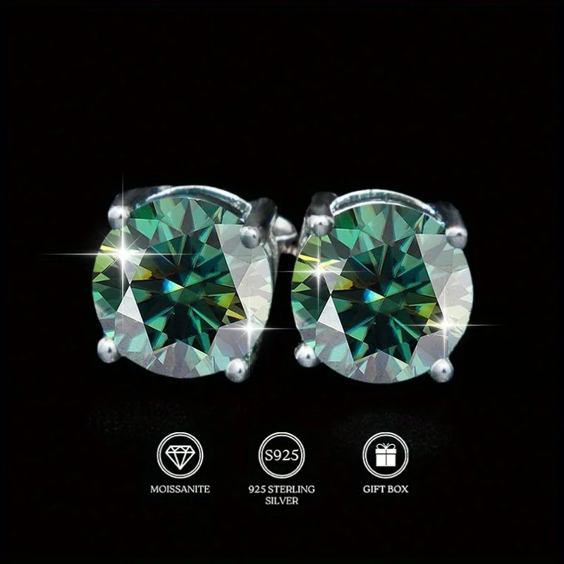

1 Pair 0.5/1/2/3 Carat S925 Moissanite Earrings, The Simple and Neat Style Is Suitable for Both Parties and Formal Events.
