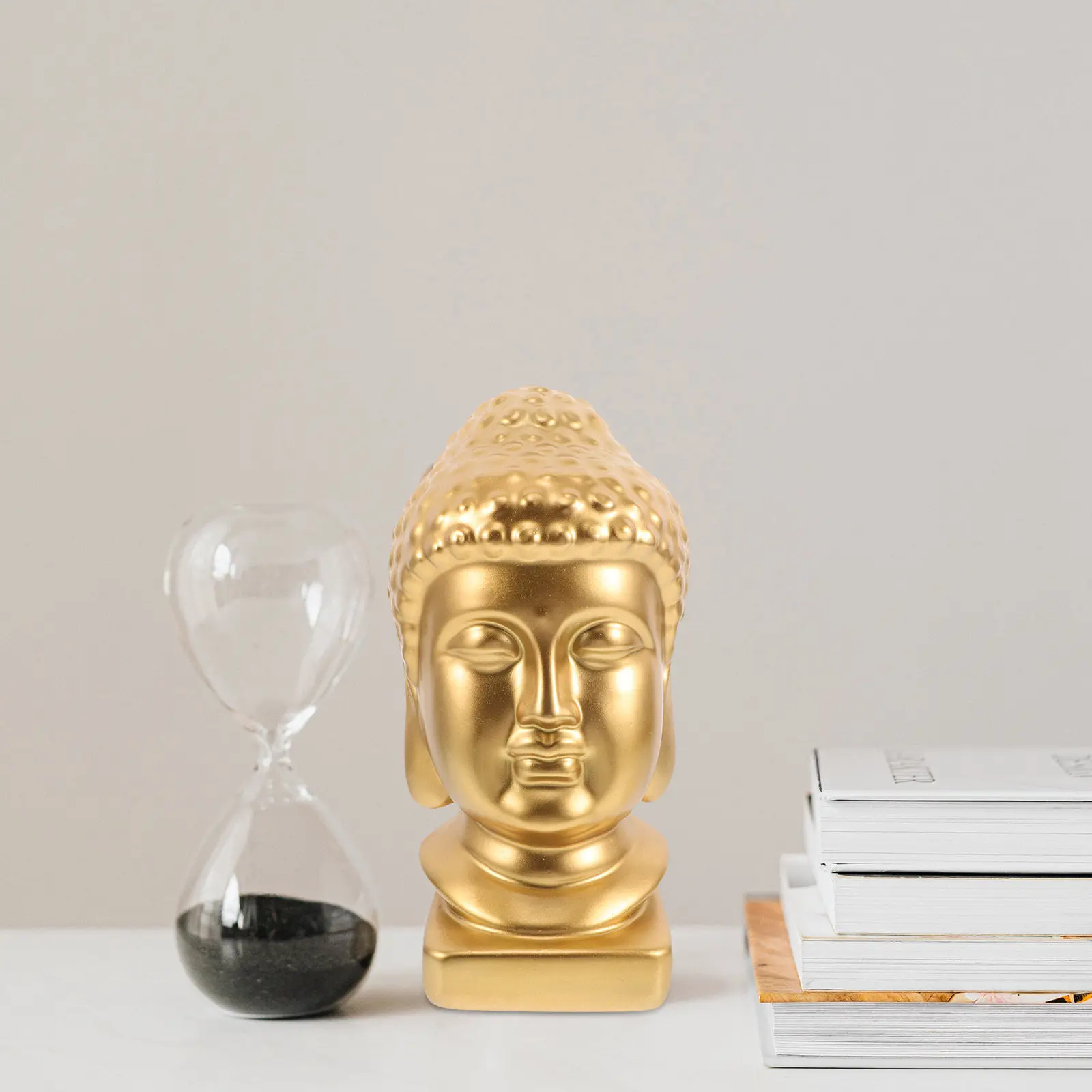 Resin Buddha Head Art Statue Elegant Detailed Sculpture for Living Room Entryway Meditation Feng Shui Spiritual Decor Home view 5