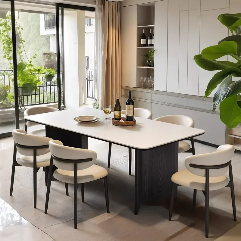 

Design Wooden Dining Tables White Luxury High Modern Salon Dining Tables Kitchen Restaurant Mesas De Comedor Home Furniture