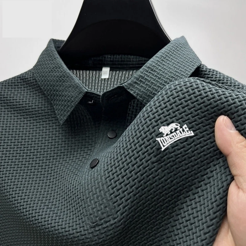 Summer men's casual breathable short-sleeved T-shirt, quick-drying fitness golf POLO shirt, fashionable sportswear