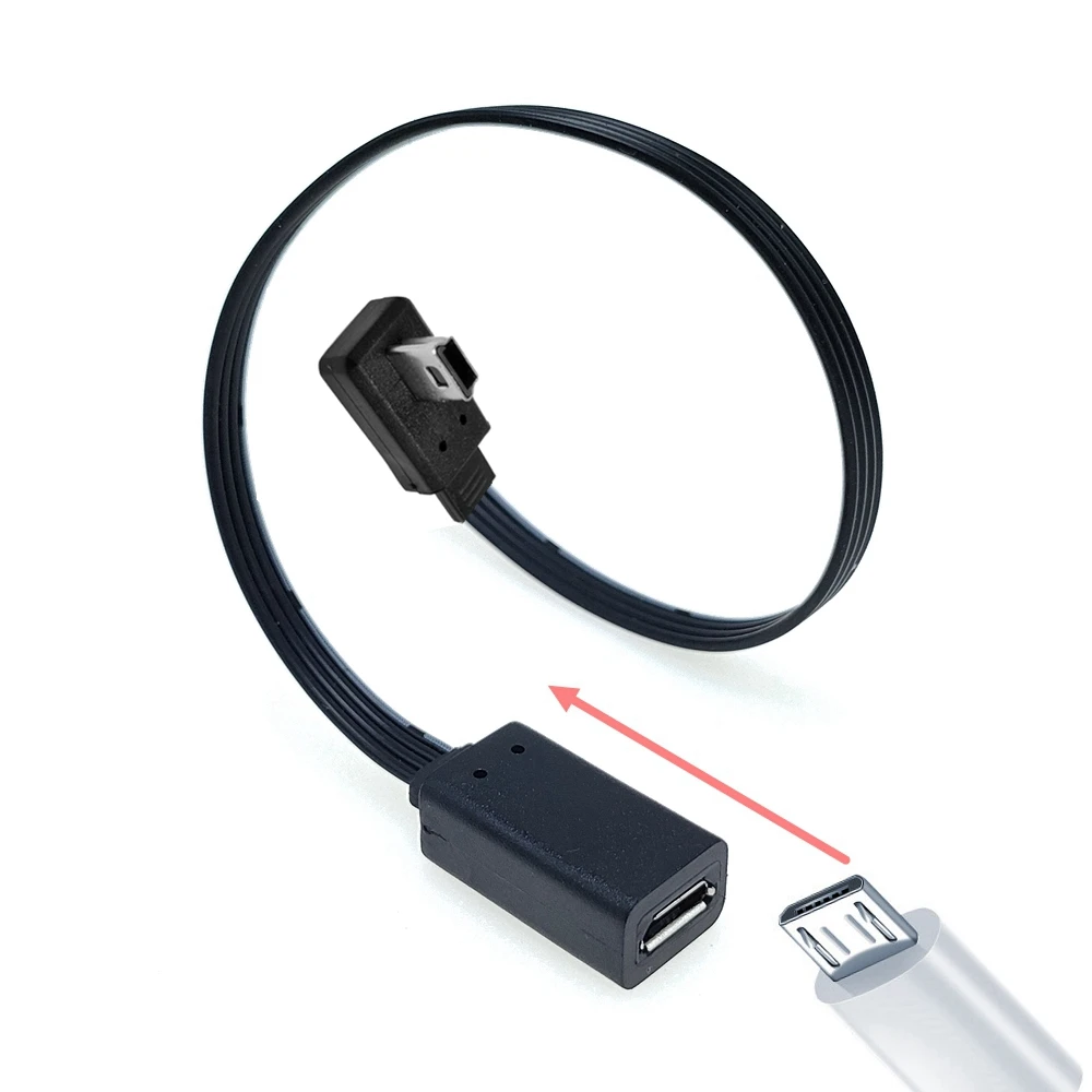 تمديد USB صغير أندرويد ، كابل مسطح متنقل ، ذكر أنثى ، تمديد 5 نواة ، إلى m ،