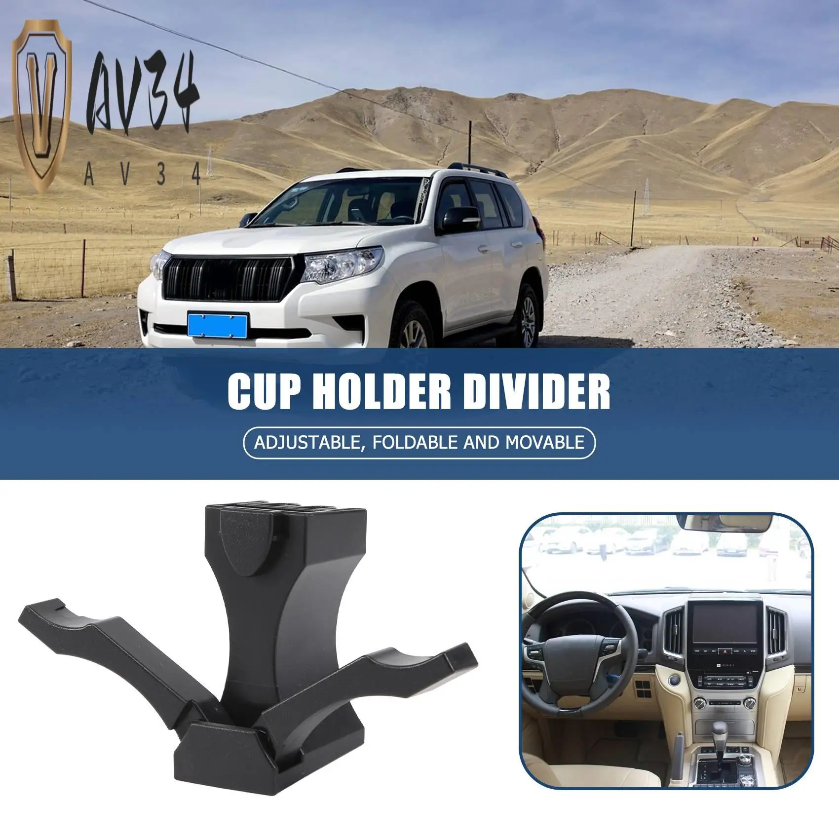 

AV34-For Toyota Landcruiser 200 Prado 120 Cup Holder Divider Insert 55633-60040