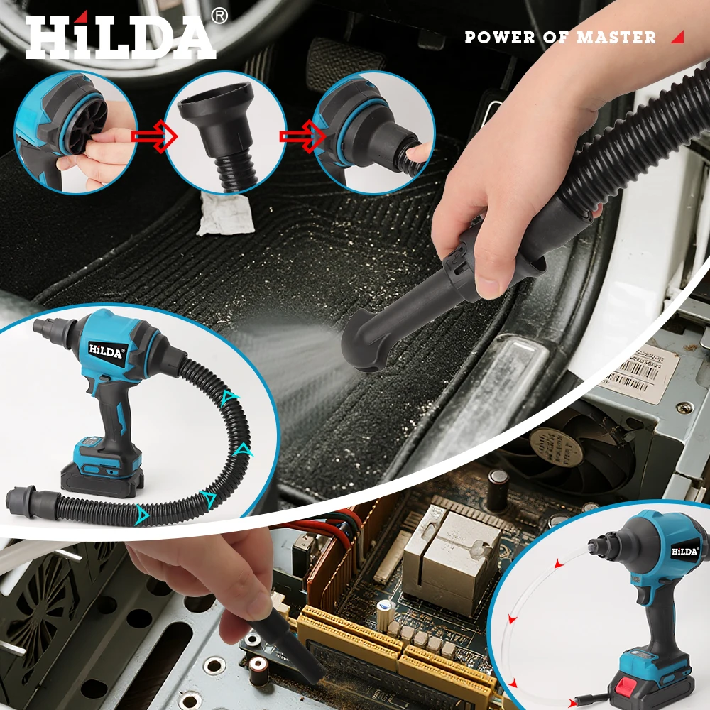 

HILDA Duster Electric Dusting Machine Dusting & Vacuuming Electric Inflator Cordless Compressed Air Blower For Makita Battery