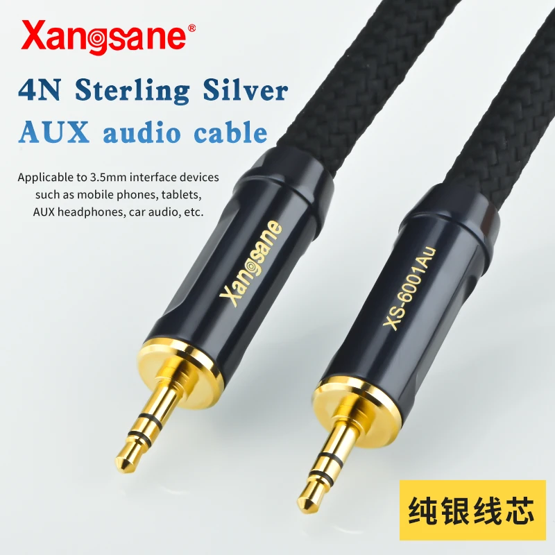 

Xangsane 4N sterling silver 3.5mm audio cable aux pair recording line mobile phone computer headset conversion extension cable