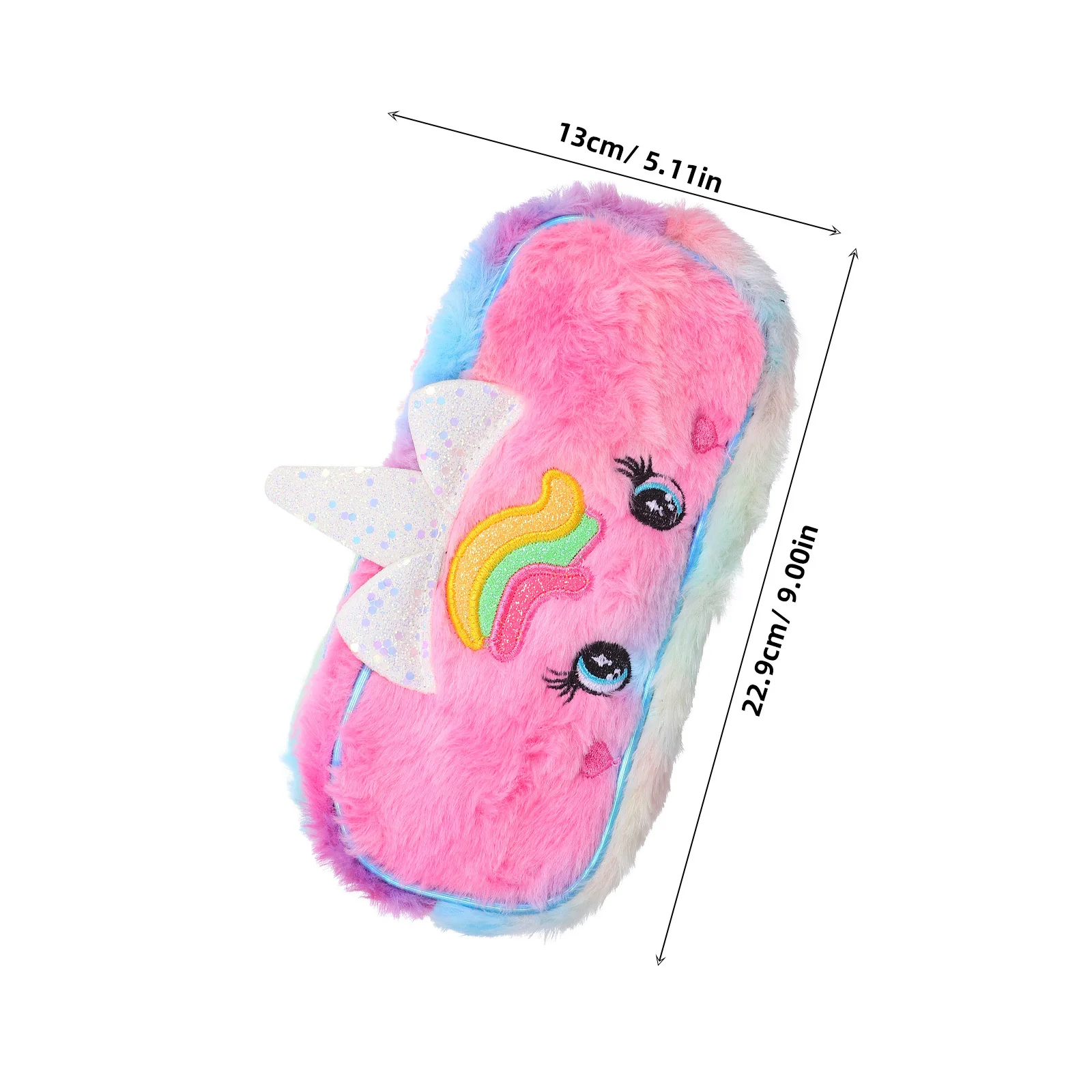 2Pcs Standing Pencil Case Pink Color Charming Cartoon Animal Design Spacious Capacity Secure Zipper for School Use