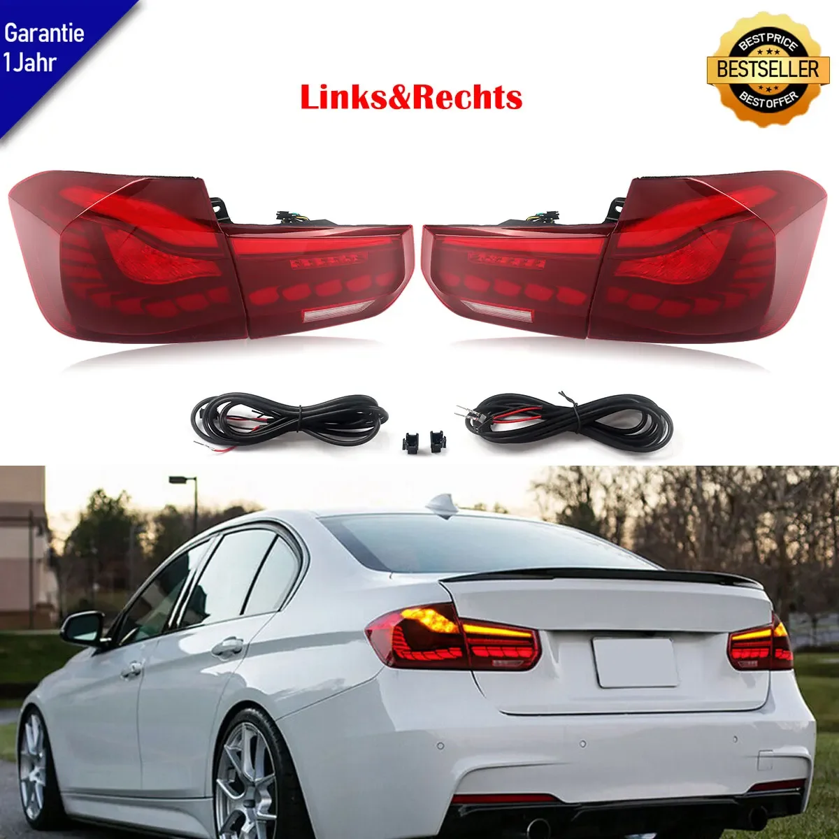 LED Tail Lights for BMW 3 Series F30 F35 F80 2012-2018 Red OLED GTS Style Rear Lamp Rear Lamps DRL Signal Automotive