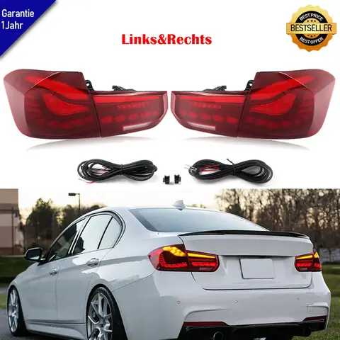 Luces traseras LED para BMW Serie 3 F30 F35 F80 2012-2018 lámpara trasera estilo GTS OLED rojo luces traseras señal DRL automotriz