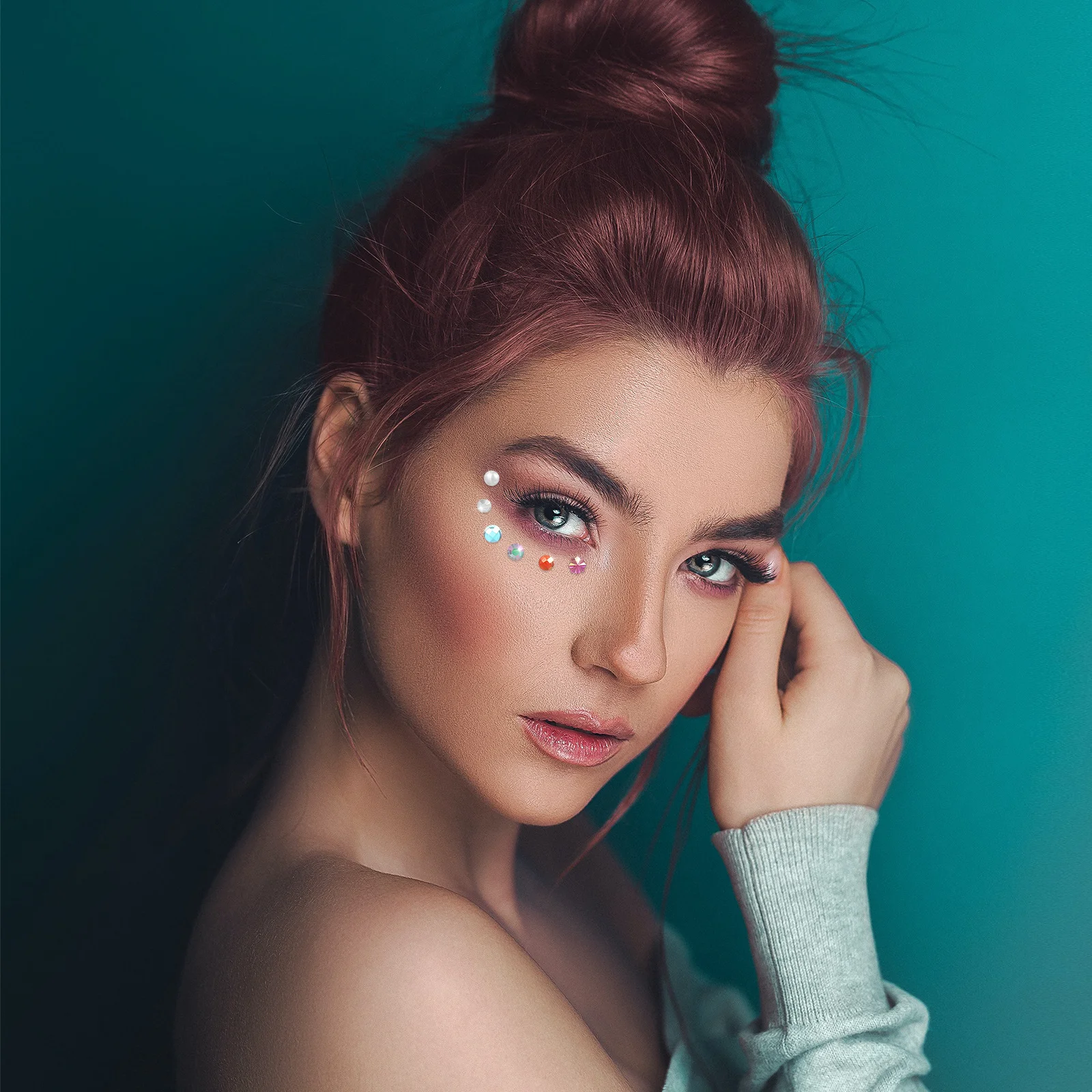 

7pcs 7 Sheets Face Rhinestones Self Adhesive Glitter Stickers For Festival Makeup Body Art Craft Decor Eye Nail Jewelry Applique