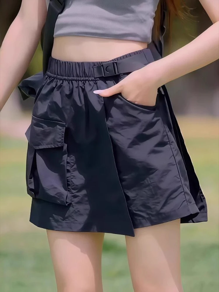 

Women's 2025 summer new style American style cargo pants popular fashion slim fit and quick drying high waits A-line skirt
